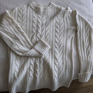Banana Republic Wool-Cashmere Cable Knit Cream Sweater